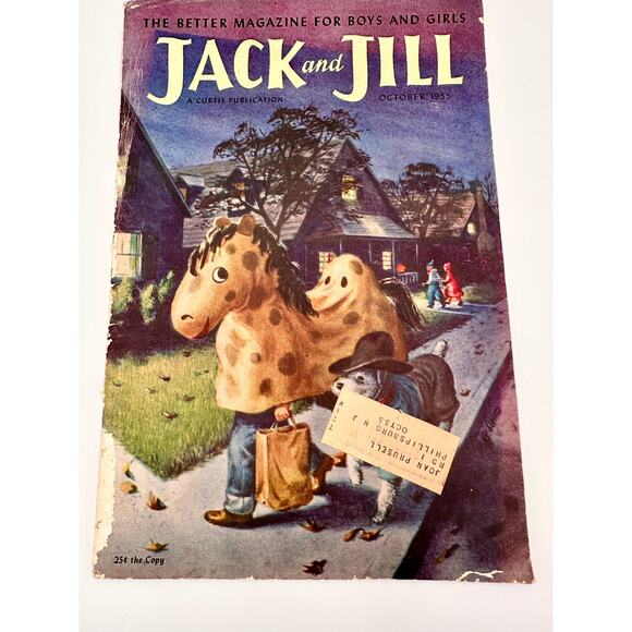 1955 Jack and Jill children's magazine, vintage Jack and Jill, 1955 Halloween - Picture 1 of 3